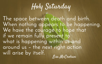 Holy Saturday: the space between death and birth