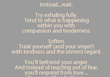 Gem of peace: doing nothing out of anger