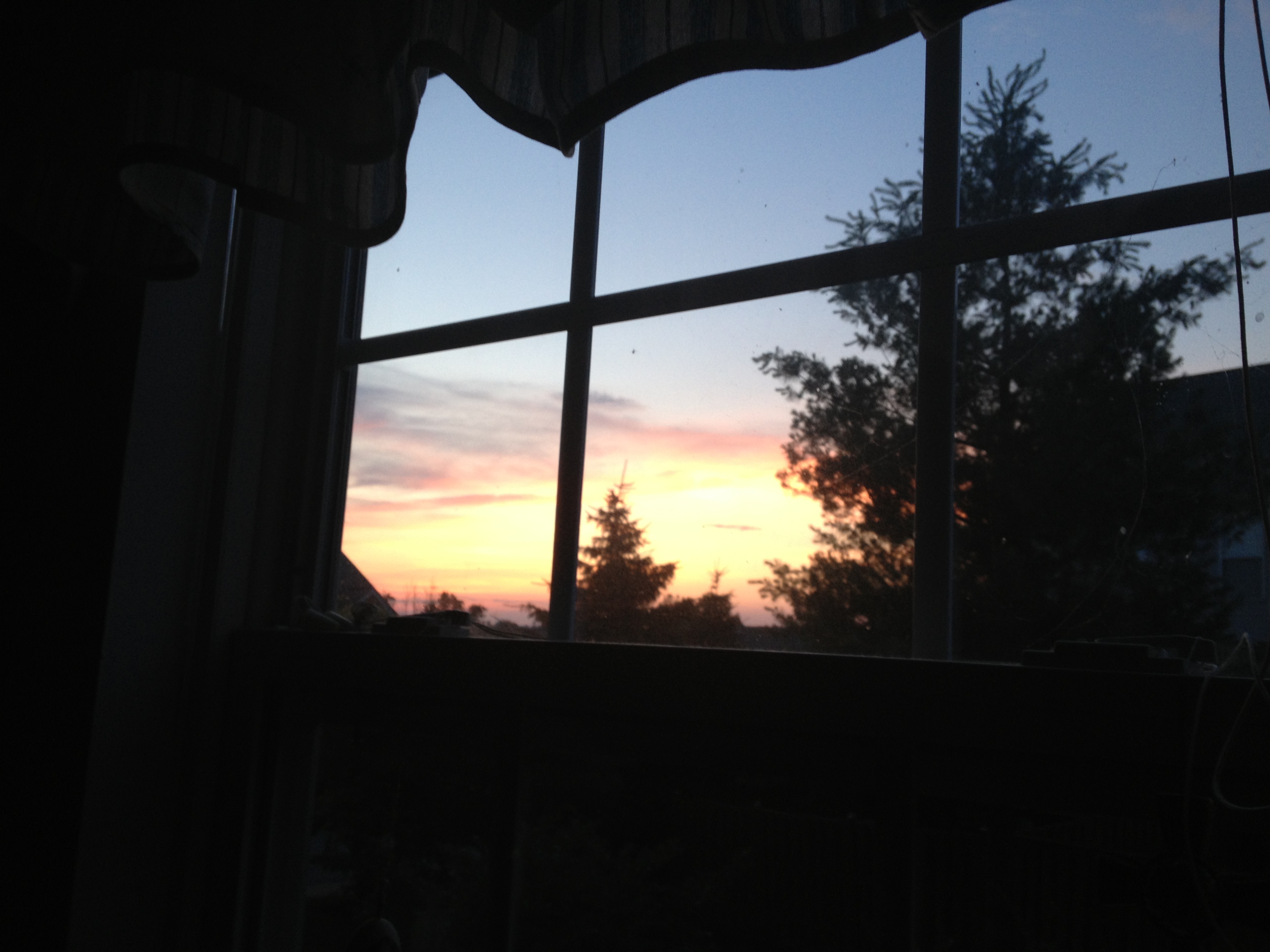 sunset from kitchen window