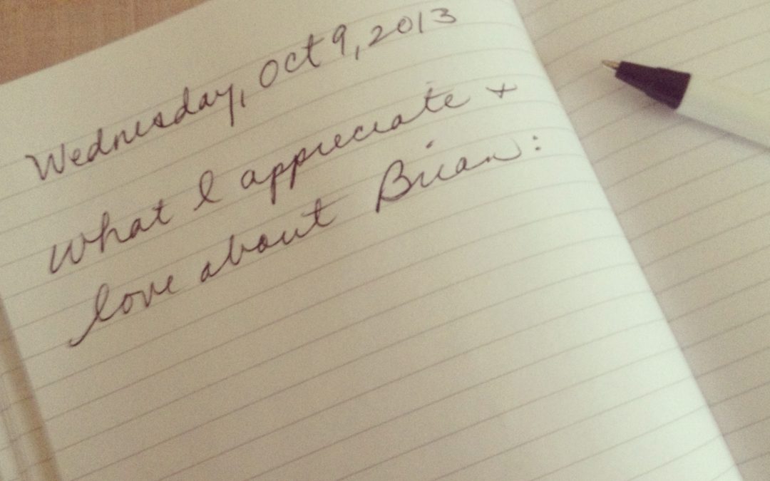 “Love List”: what I appreciate about my husband