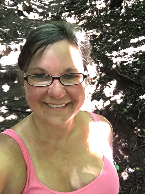 pausing for a moment on our trek up Sleeping Giant in Kauai